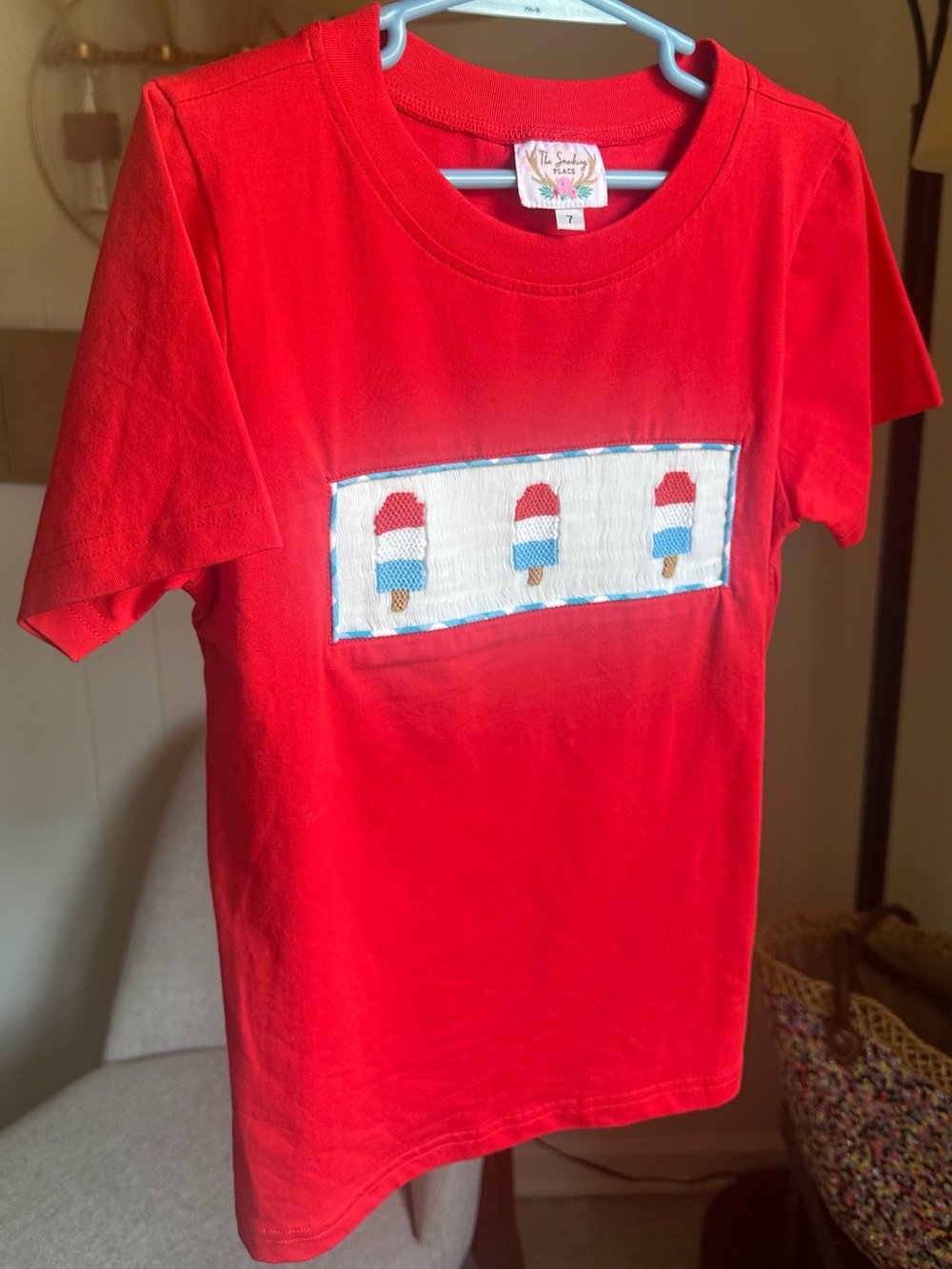 The Smocking Bird Red Kids Tee with Popsicle Patch